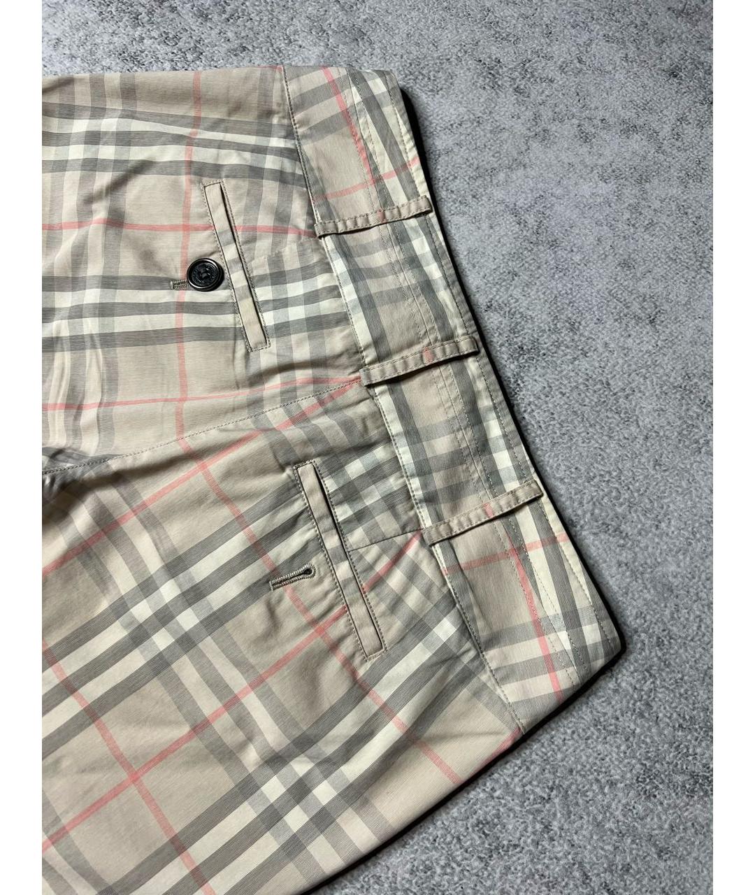 BURBERRY Бежевые хлопко-эластановые бриджи, фото 4