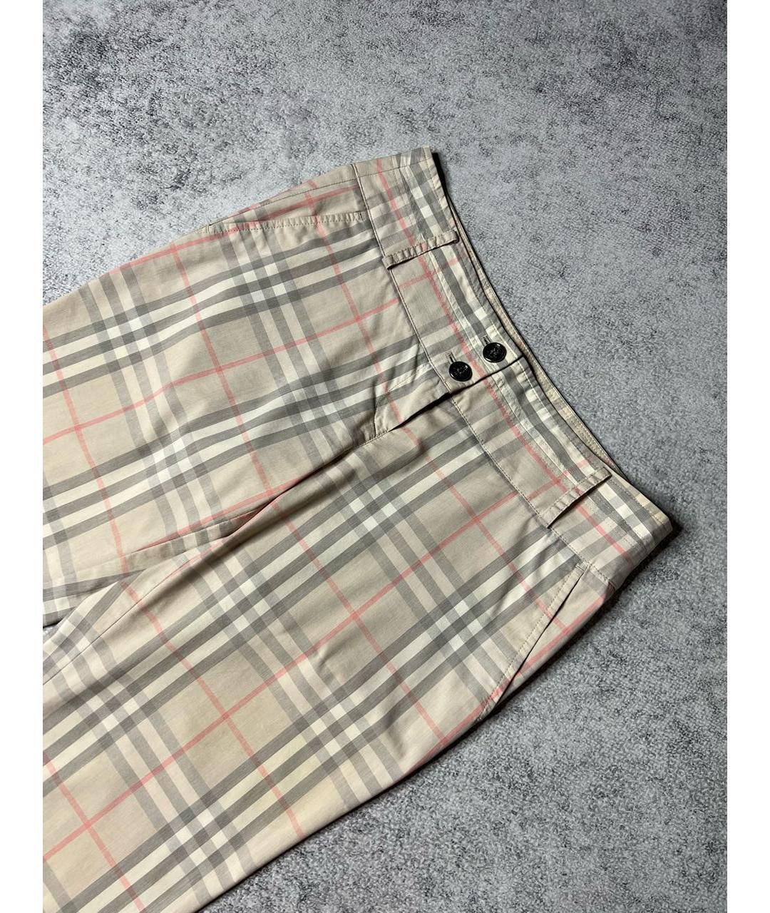 BURBERRY Бежевые хлопко-эластановые бриджи, фото 2