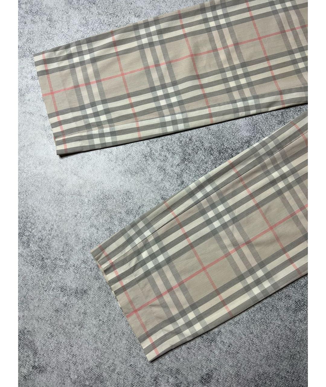 BURBERRY Бежевые хлопко-эластановые бриджи, фото 3