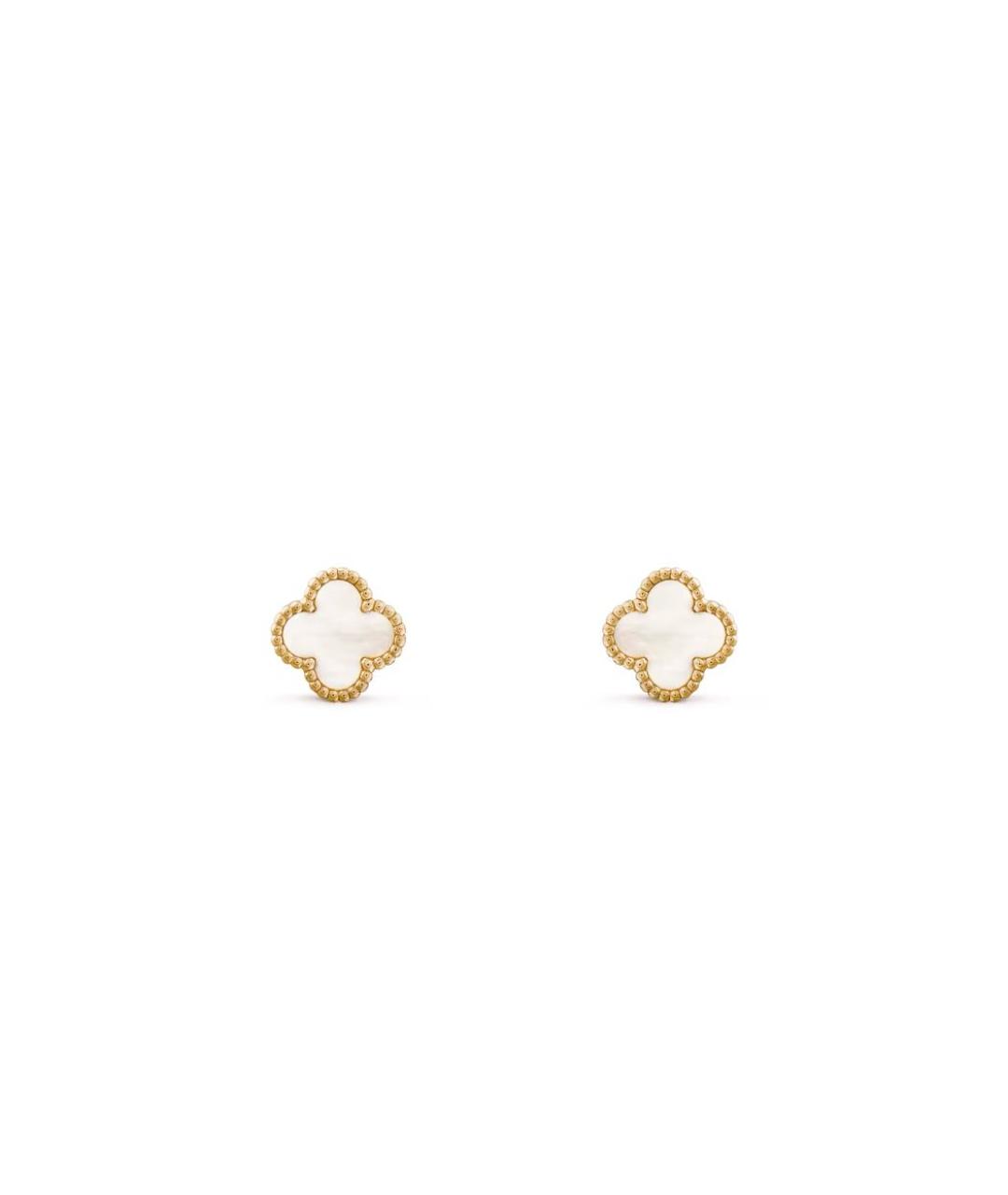 VAN CLEEF & ARPELS Белые серьги из желтого золота, фото 4