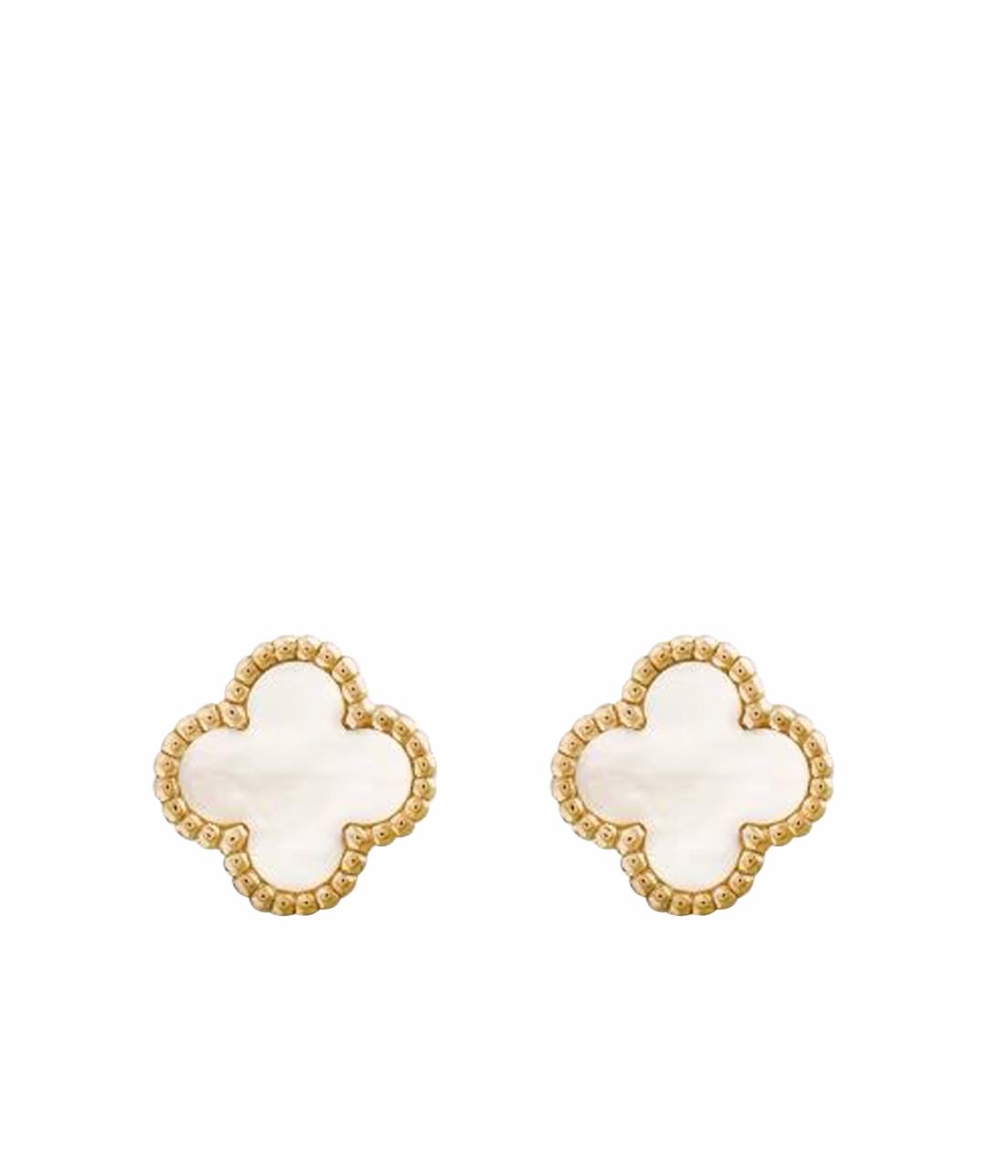 VAN CLEEF & ARPELS Белые серьги из желтого золота, фото 1