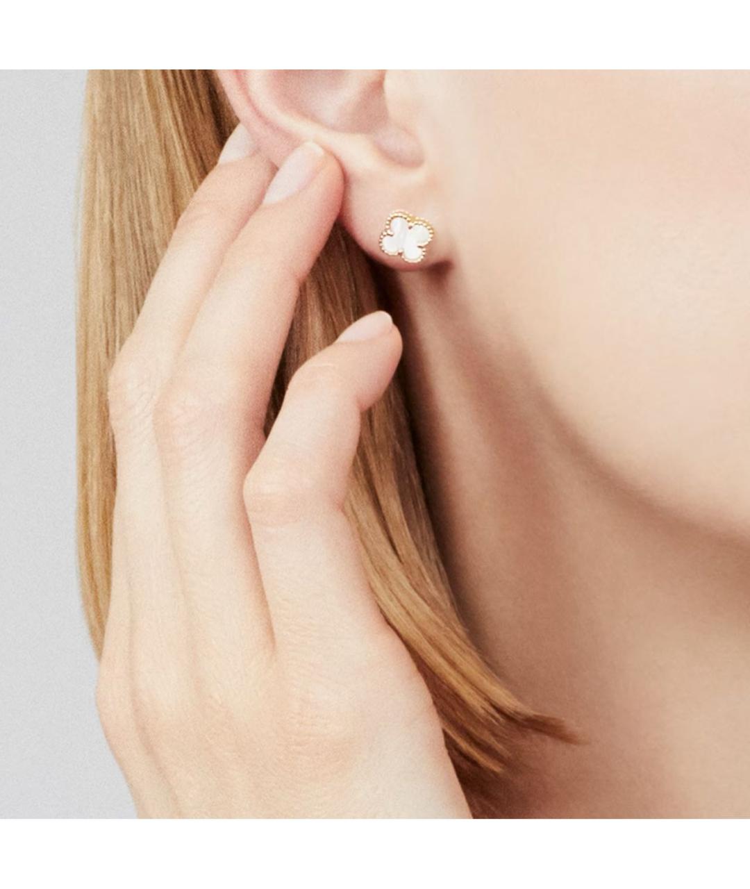 VAN CLEEF & ARPELS Белые серьги из желтого золота, фото 2
