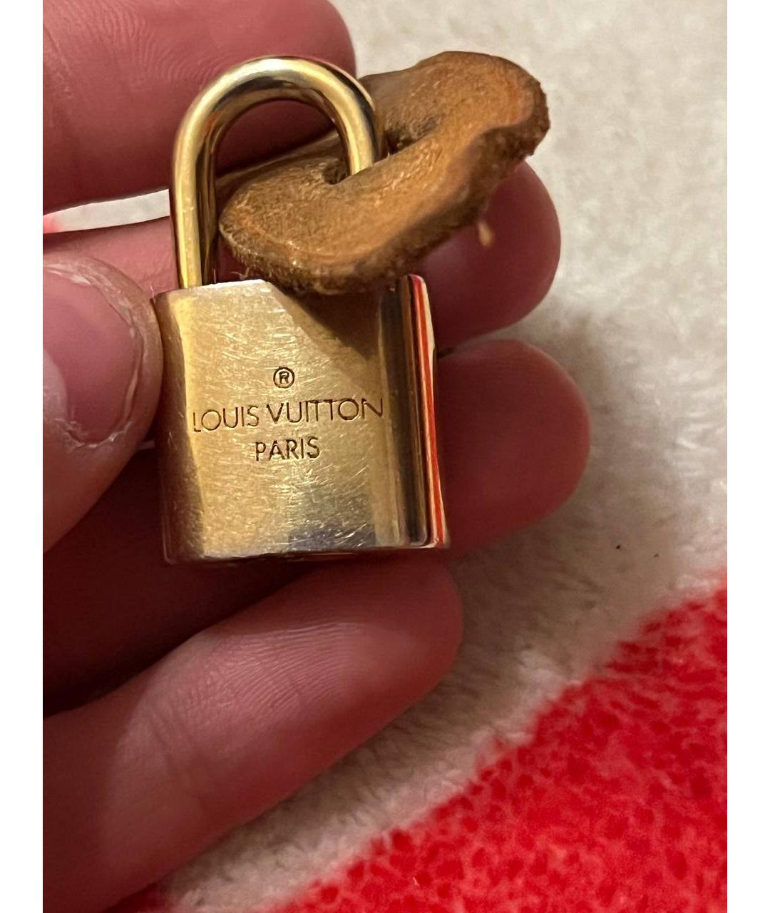 LOUIS VUITTON Коричневая кожаная сумка с короткими ручками, фото 6