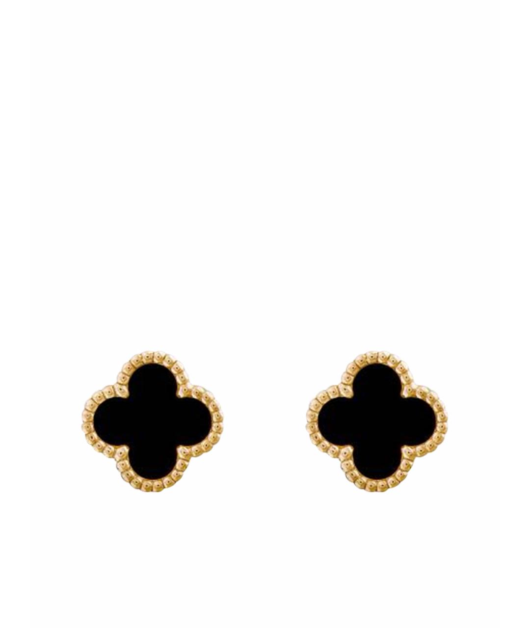 VAN CLEEF & ARPELS Черные серьги из желтого золота, фото 1