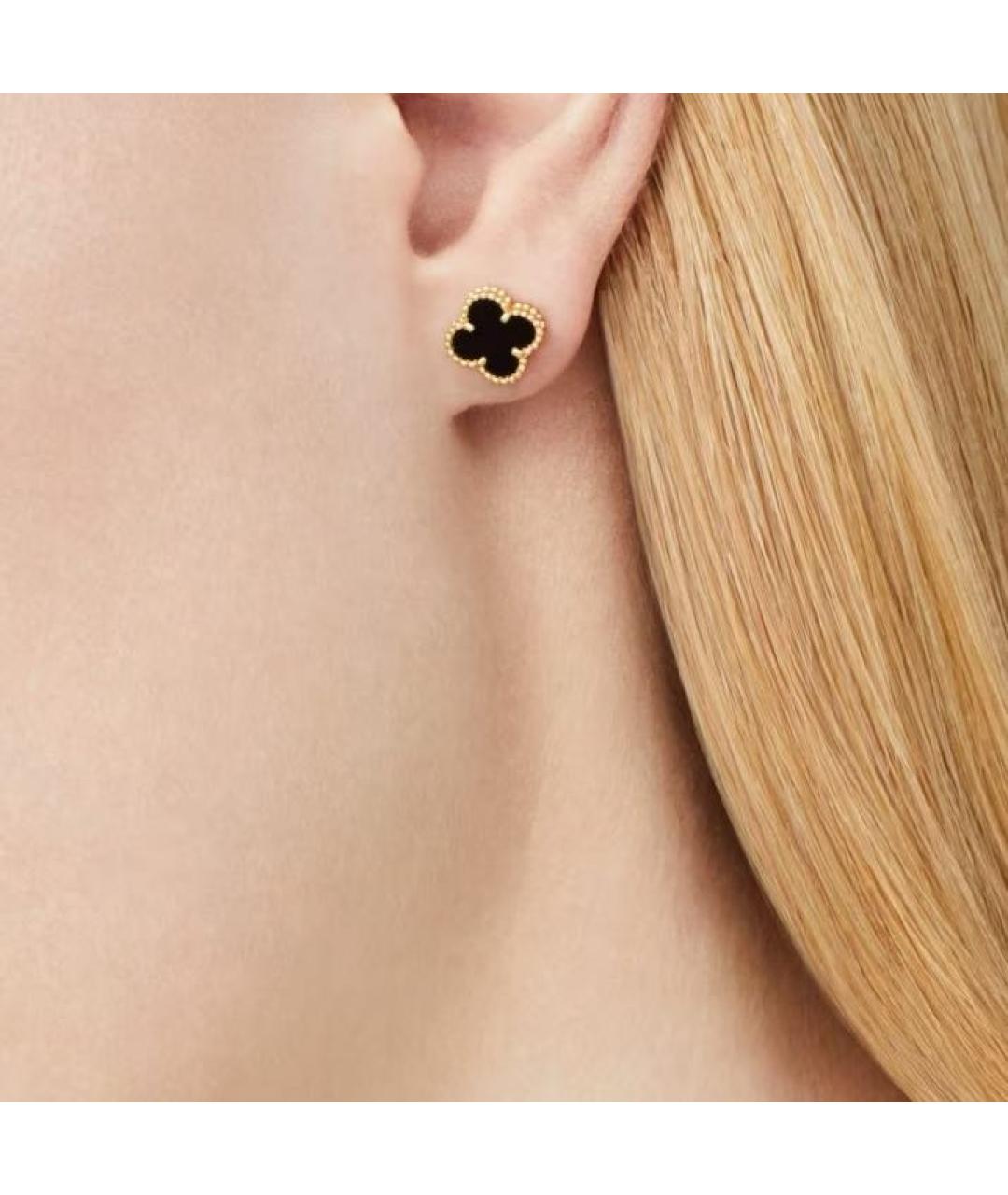 VAN CLEEF & ARPELS Черные серьги из желтого золота, фото 3