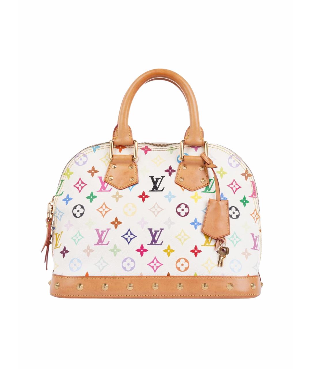 LOUIS VUITTON Белая кожаная сумка с короткими ручками, фото 1