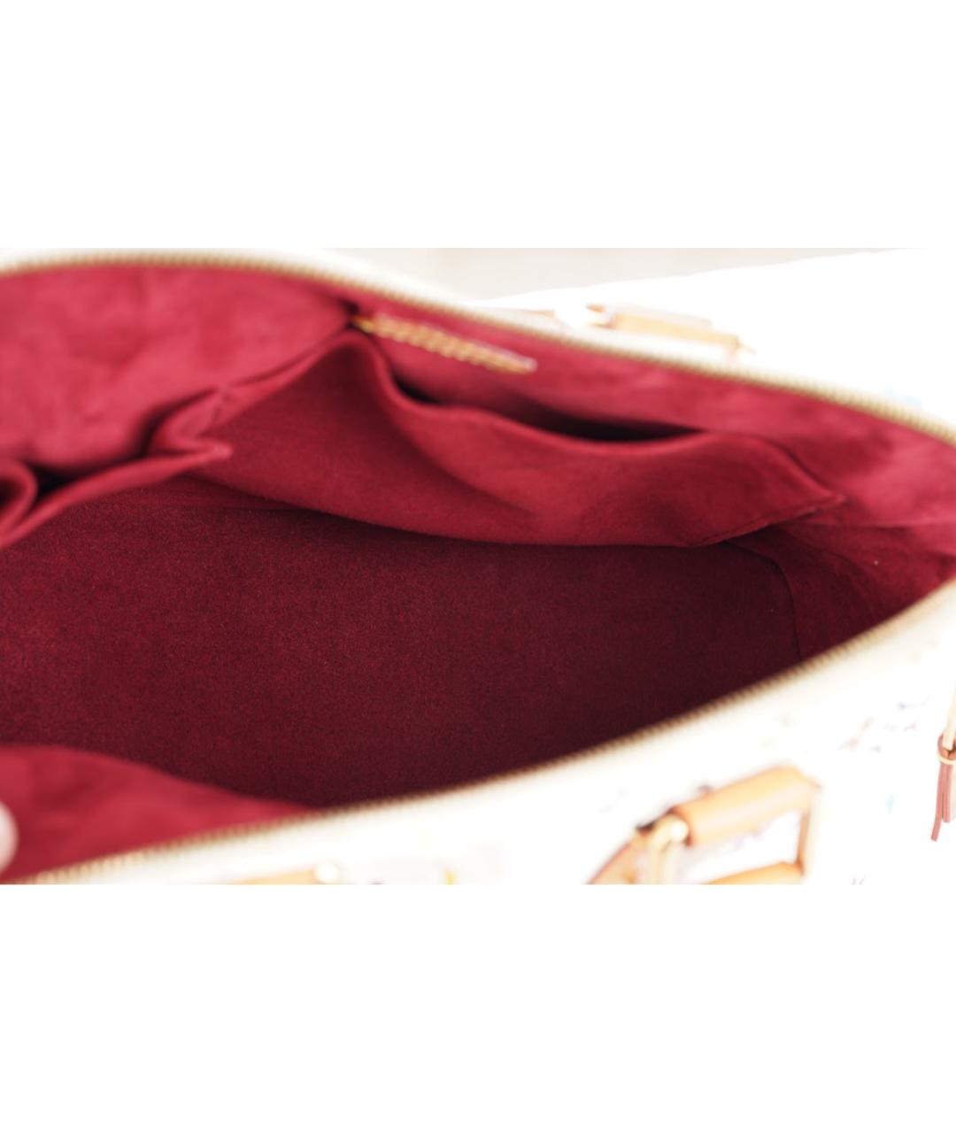 LOUIS VUITTON Белая кожаная сумка с короткими ручками, фото 6