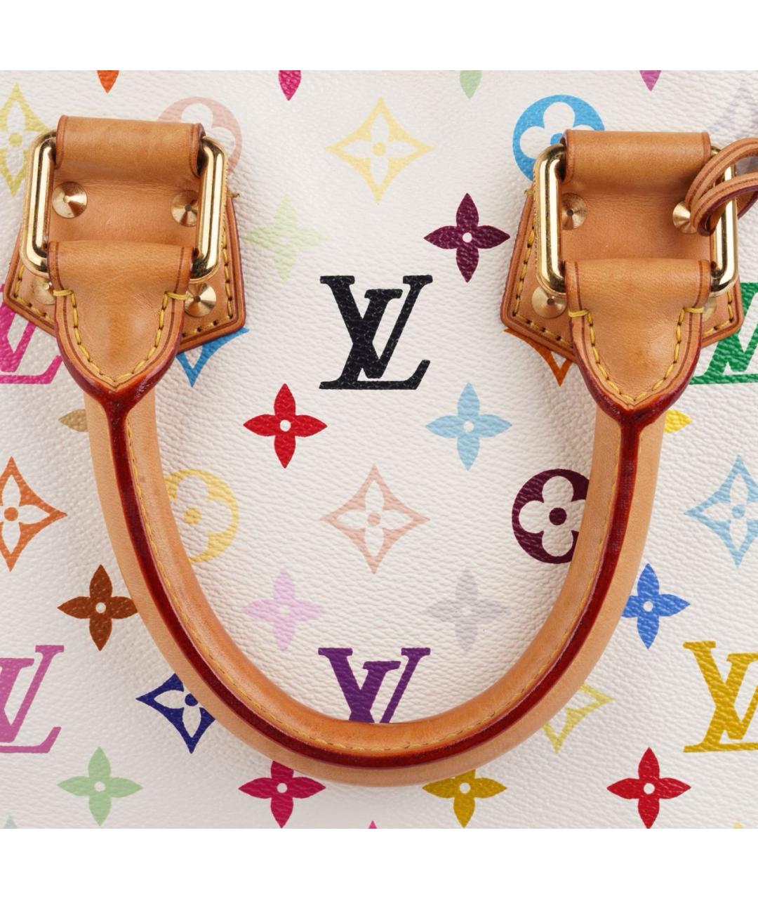 LOUIS VUITTON Белая кожаная сумка с короткими ручками, фото 7
