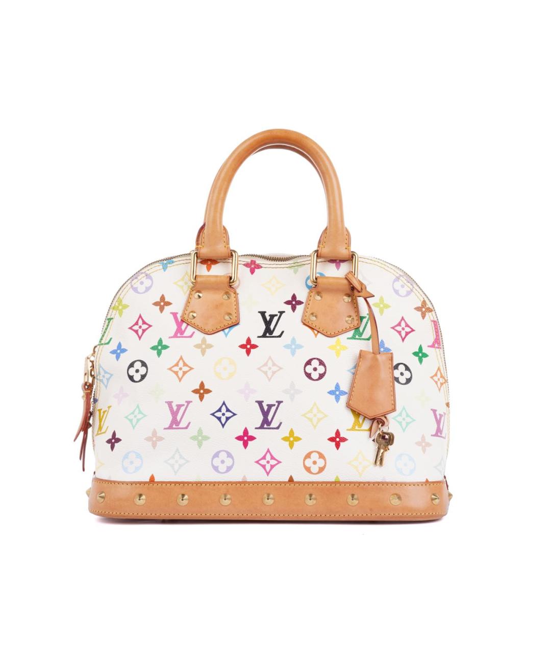 LOUIS VUITTON Белая кожаная сумка с короткими ручками, фото 9