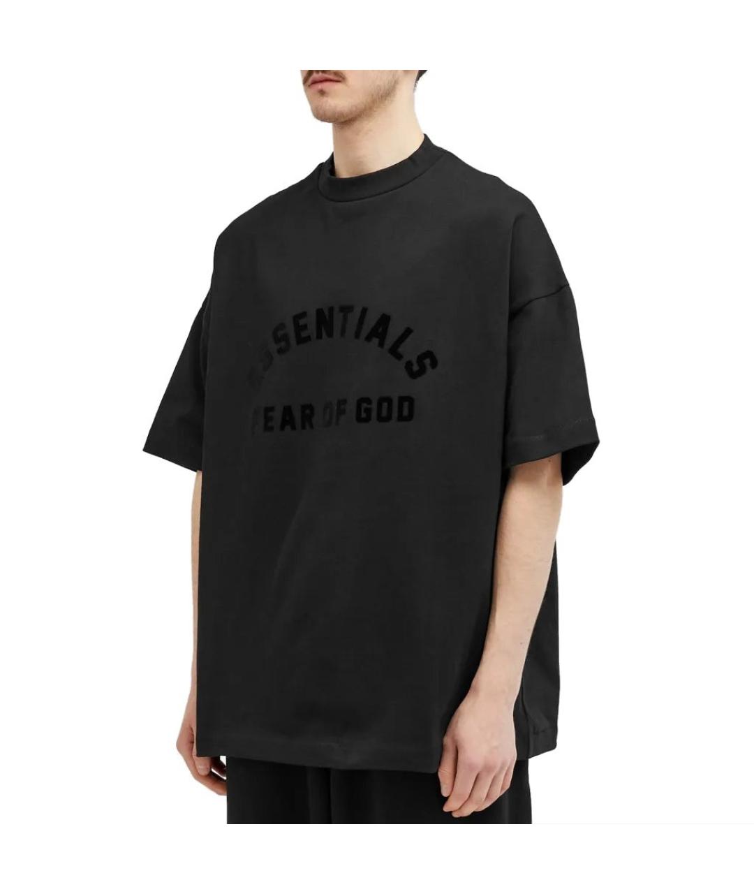 FEAR OF GOD ESSENTIALS Черная хлопковая футболка, фото 6