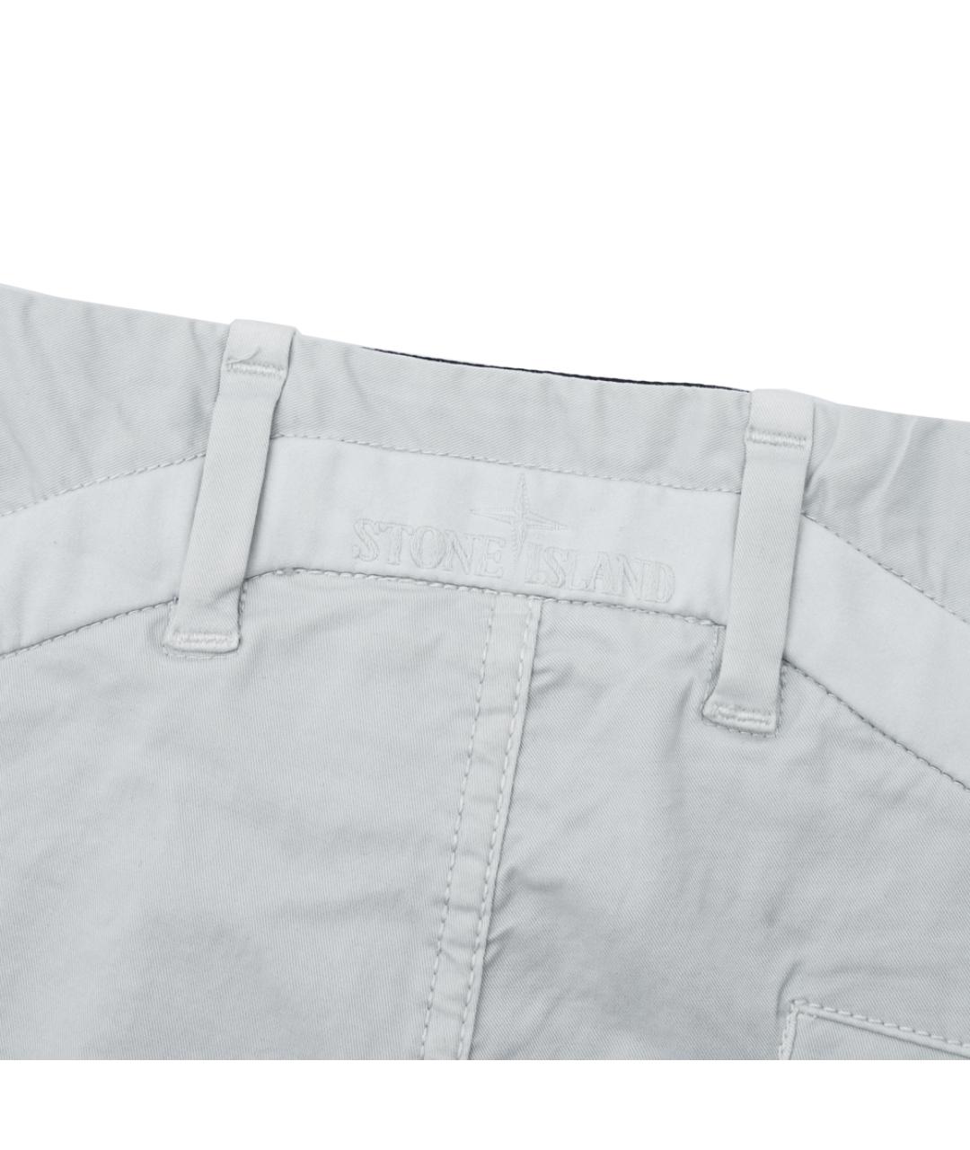 STONE ISLAND Серые хлопко-эластановые брюки чинос, фото 5