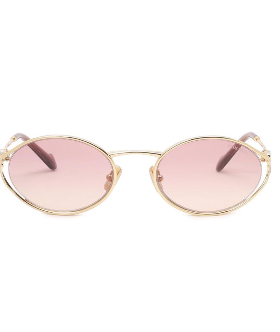 MIU MIU Розовые металлические солнцезащитные очки, фото 2