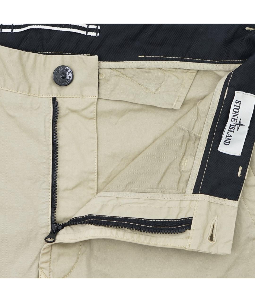 STONE ISLAND Бежевые хлопко-эластановые брюки чинос, фото 2