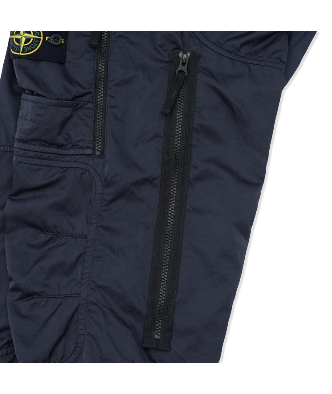 STONE ISLAND Темно-синие полиамидовые повседневные брюки, фото 5