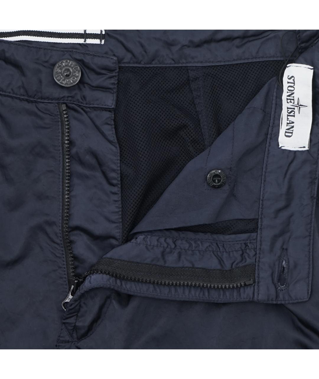 STONE ISLAND Темно-синие полиамидовые повседневные брюки, фото 2