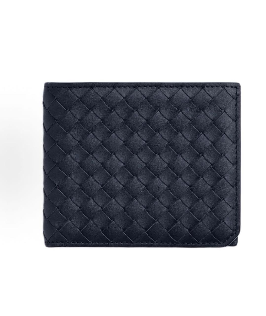 BOTTEGA VENETA Темно-синий кожаный кошелек, фото 5