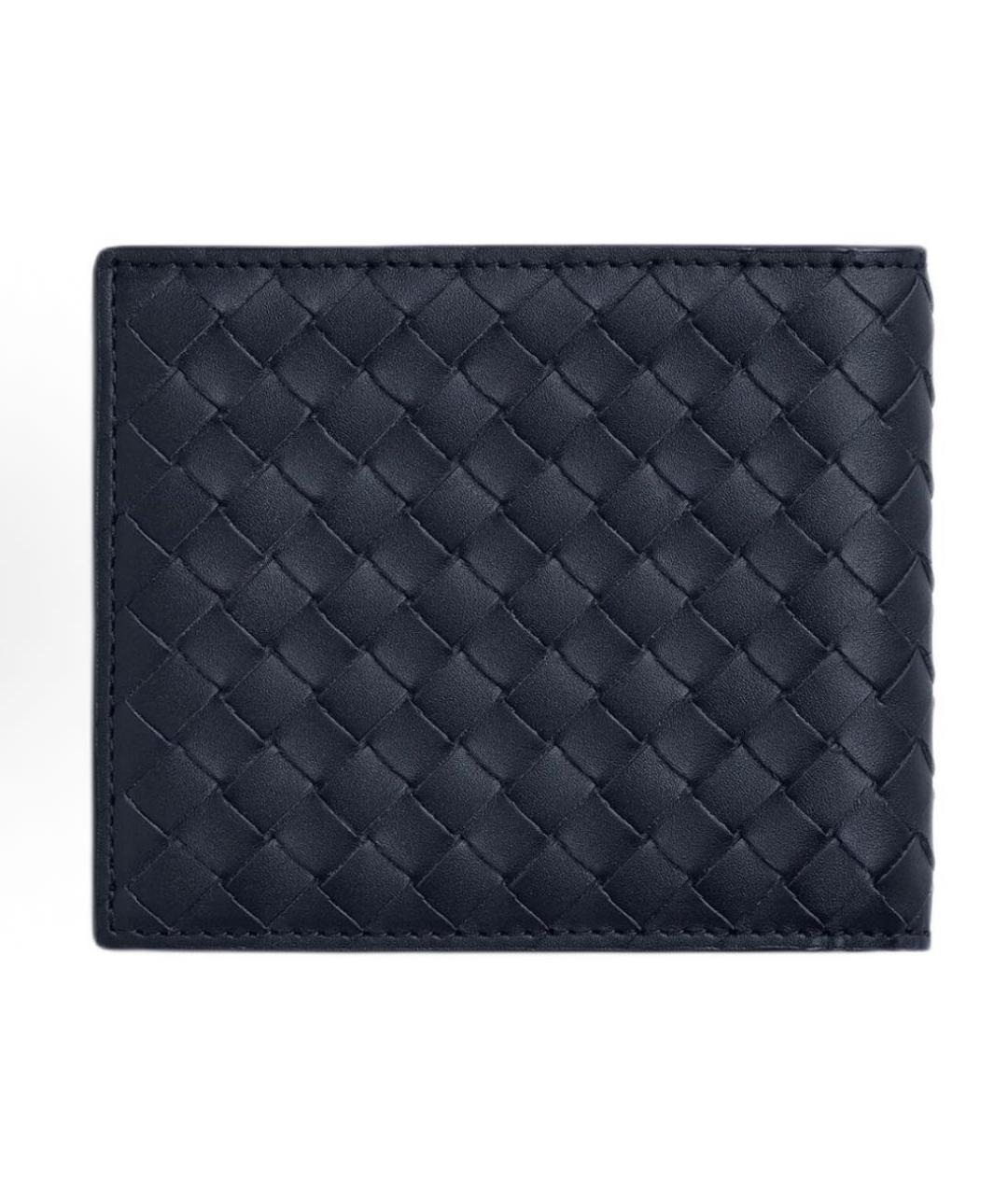 BOTTEGA VENETA Темно-синий кожаный кошелек, фото 3