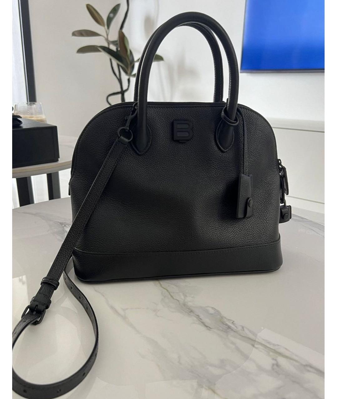 BALENCIAGA Черная кожаная сумка через плечо, фото 2