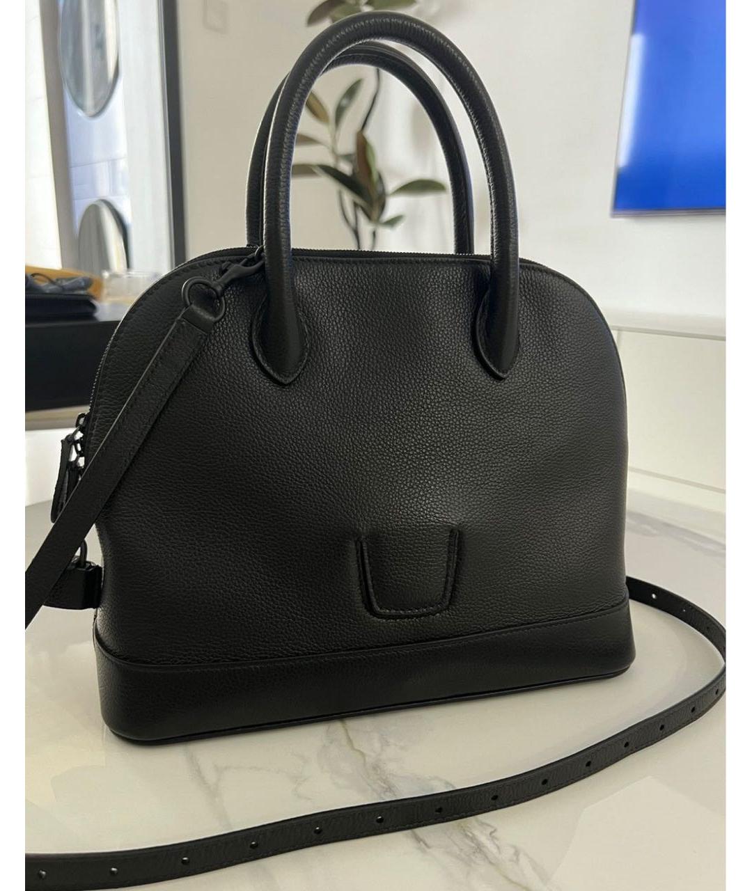 BALENCIAGA Черная кожаная сумка через плечо, фото 5