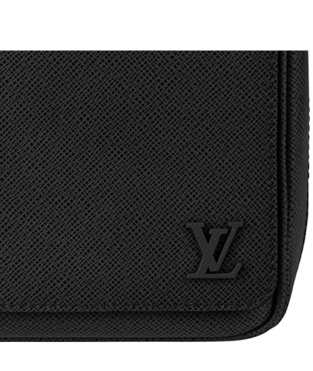 LOUIS VUITTON Черная кожаная сумка на плечо, фото 5