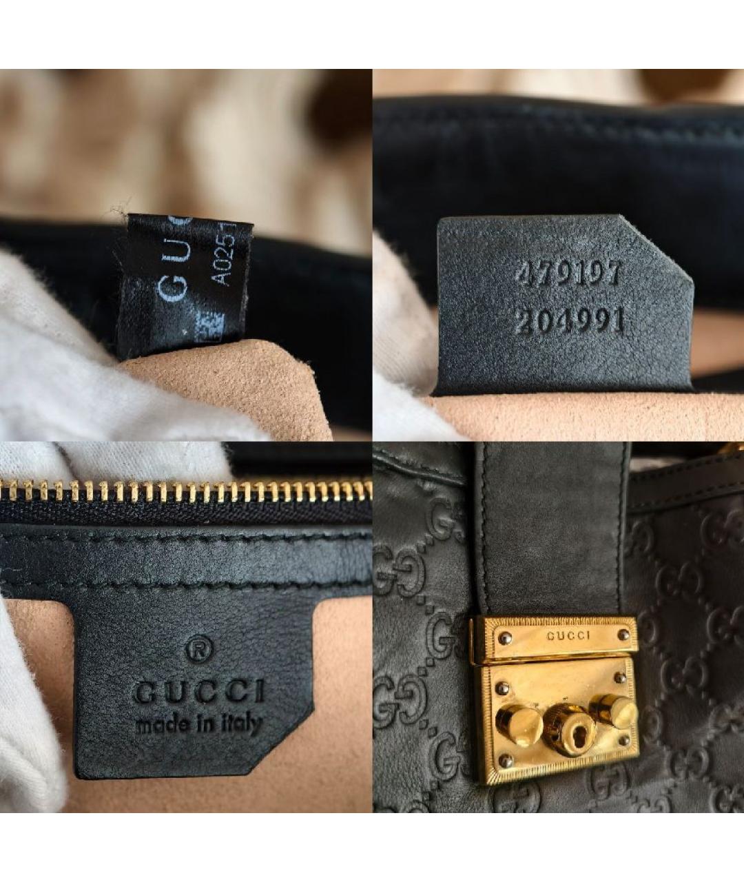 GUCCI Черная кожаная сумка с короткими ручками, фото 5