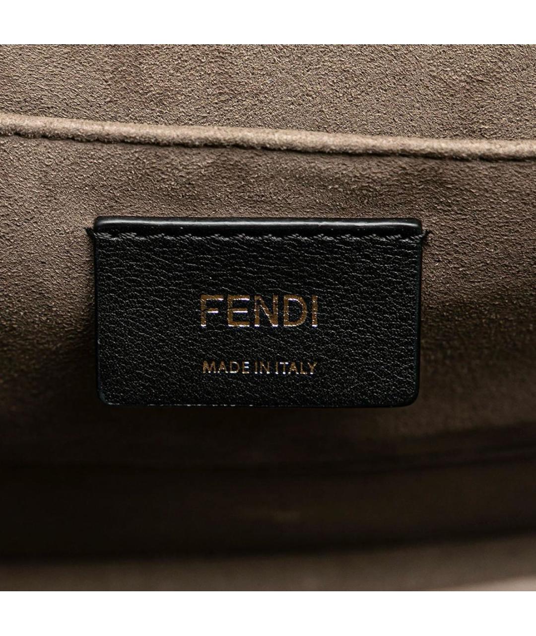 FENDI Коричневая кожаная сумка через плечо, фото 4