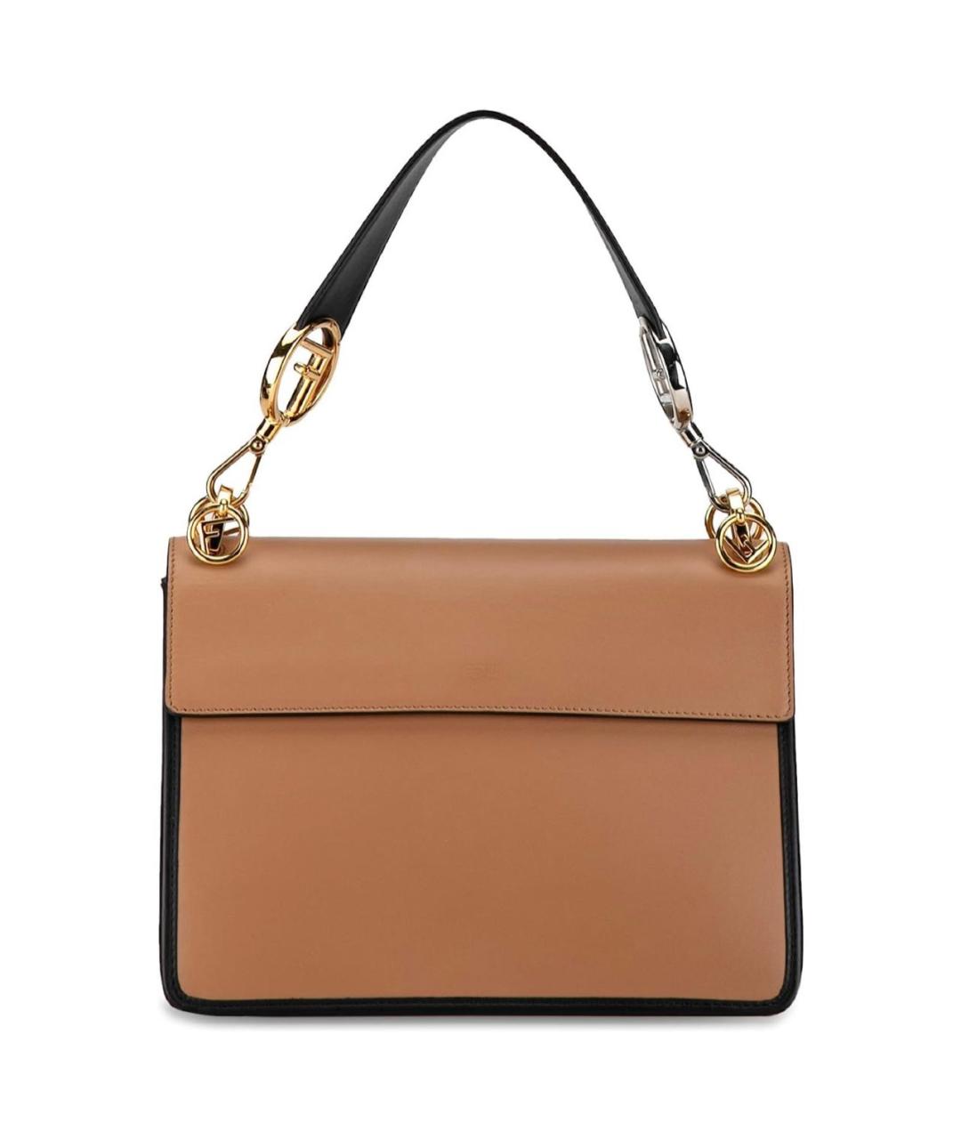 FENDI Коричневая кожаная сумка через плечо, фото 3