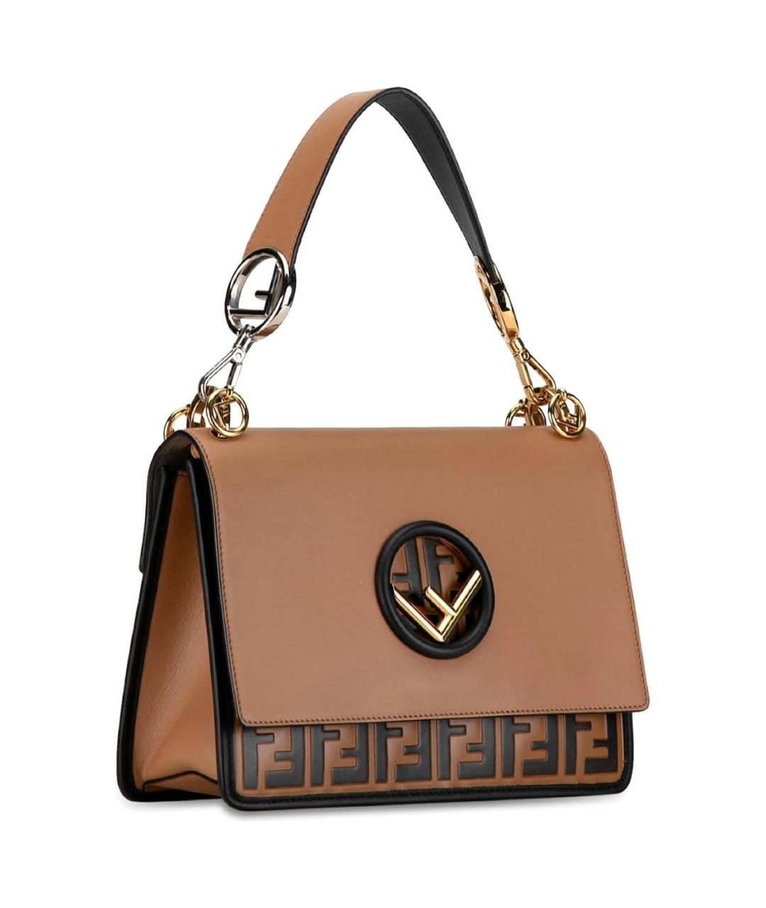 FENDI Коричневая кожаная сумка через плечо, фото 2
