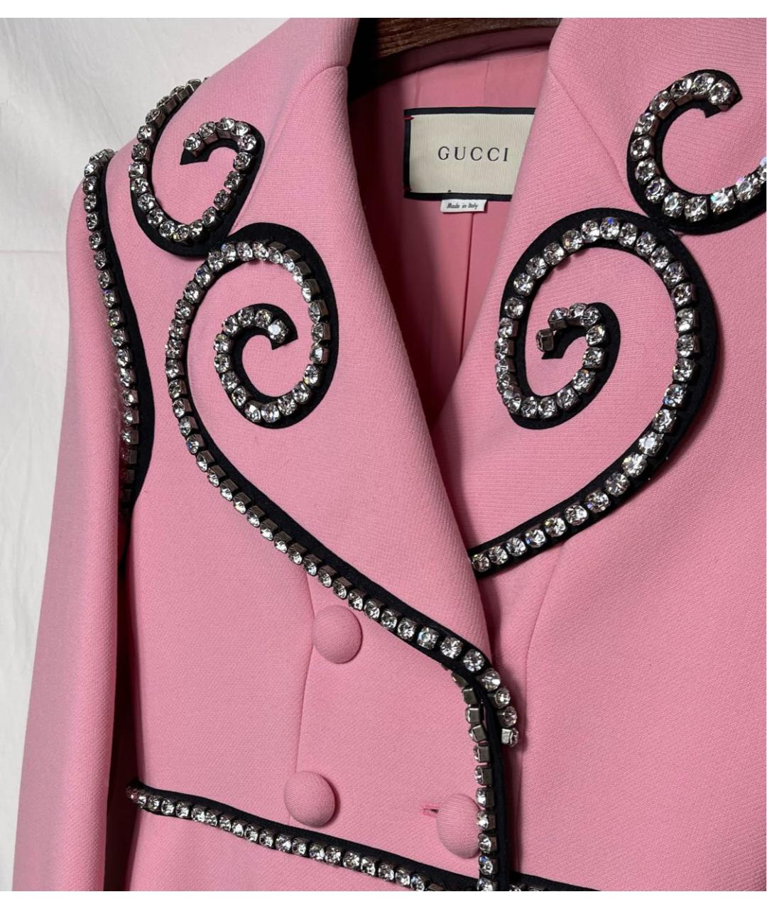 GUCCI Розовое шерстяное пальто, фото 7