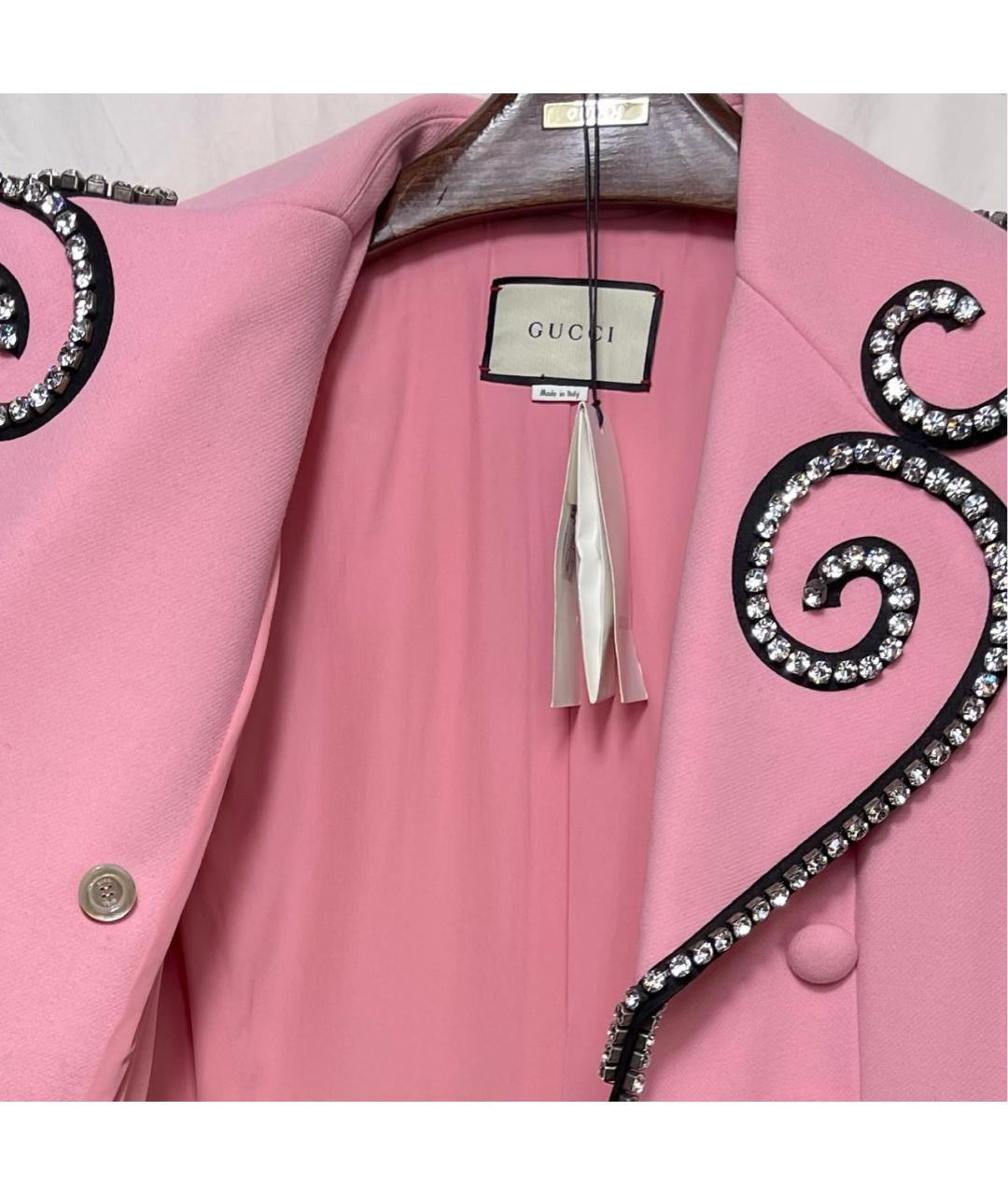 GUCCI Розовое шерстяное пальто, фото 3