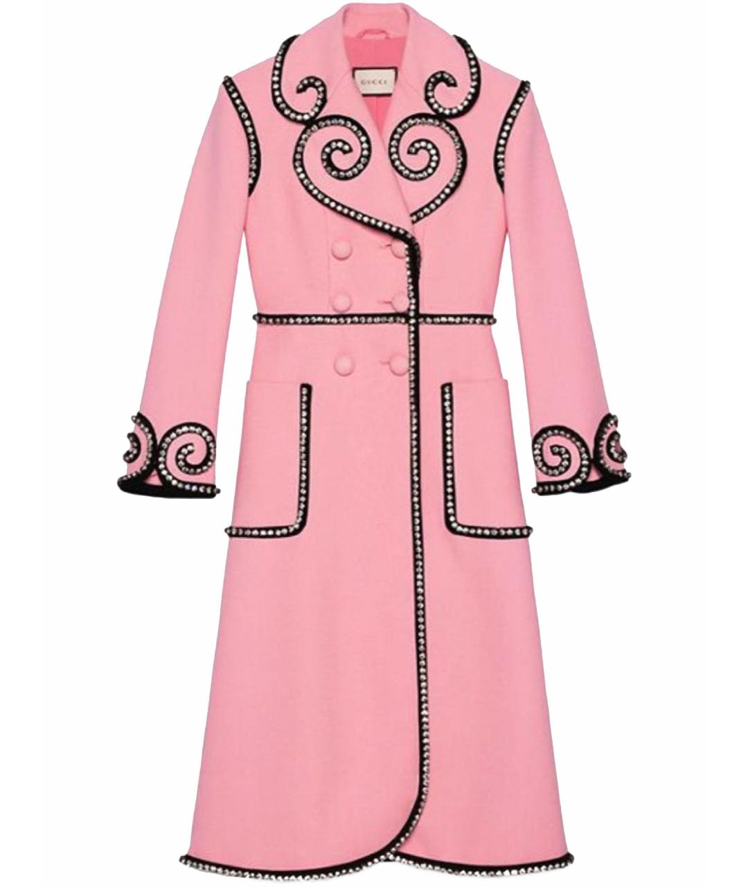 GUCCI Розовое шерстяное пальто, фото 1