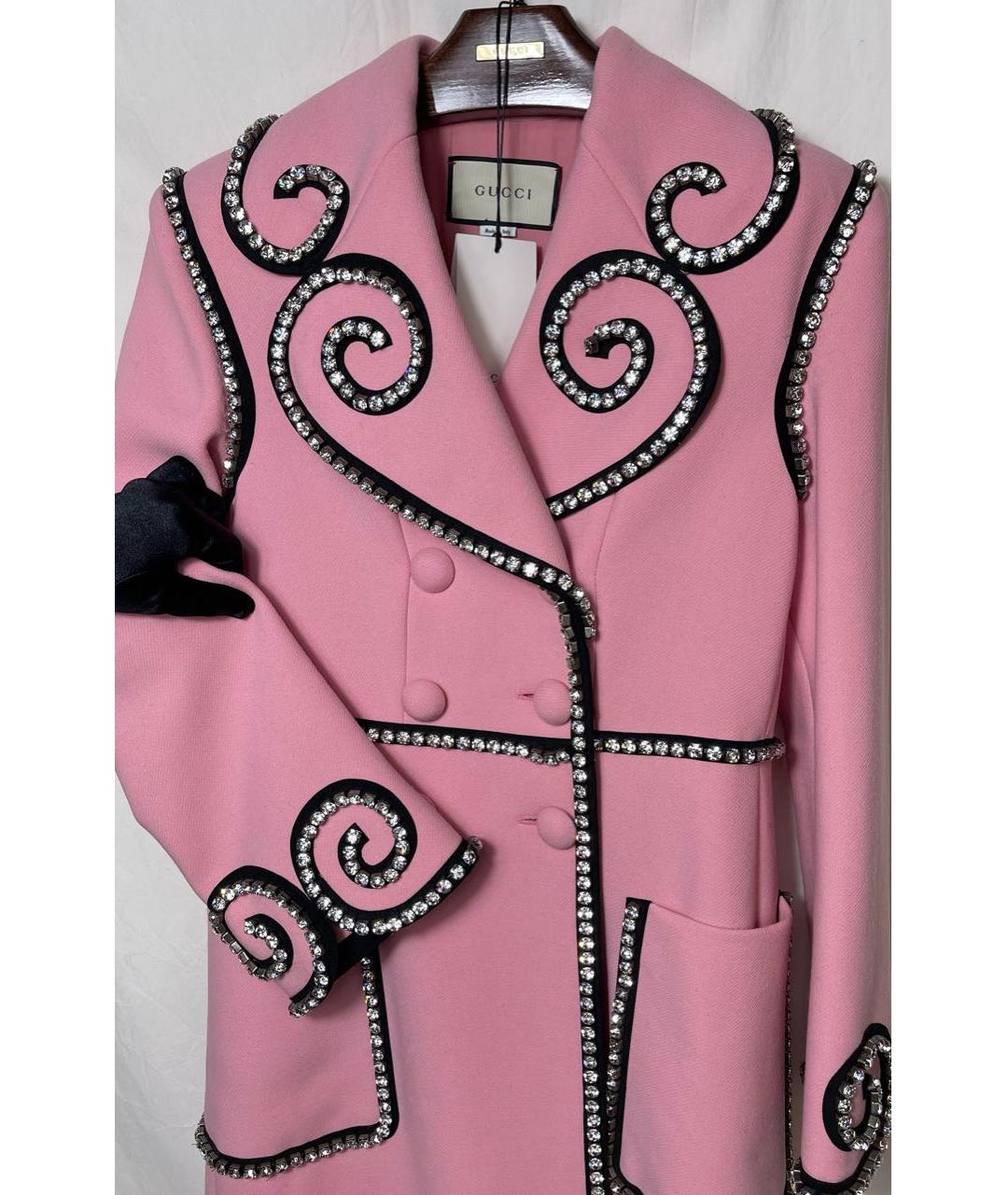 GUCCI Розовое шерстяное пальто, фото 4