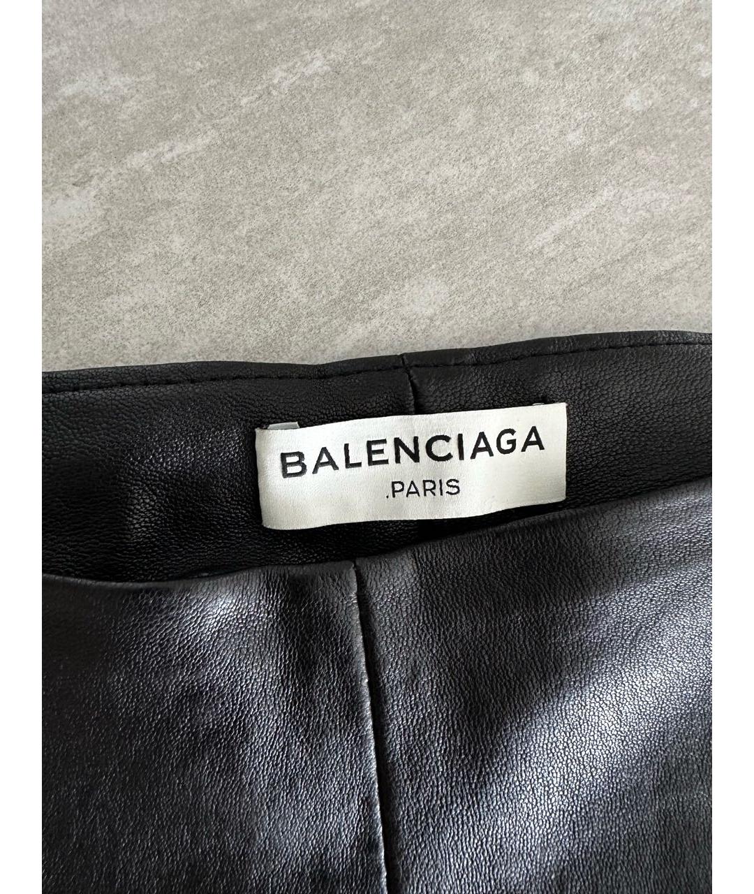 BALENCIAGA Черные кожаные леггинсы и велосипедки, фото 3