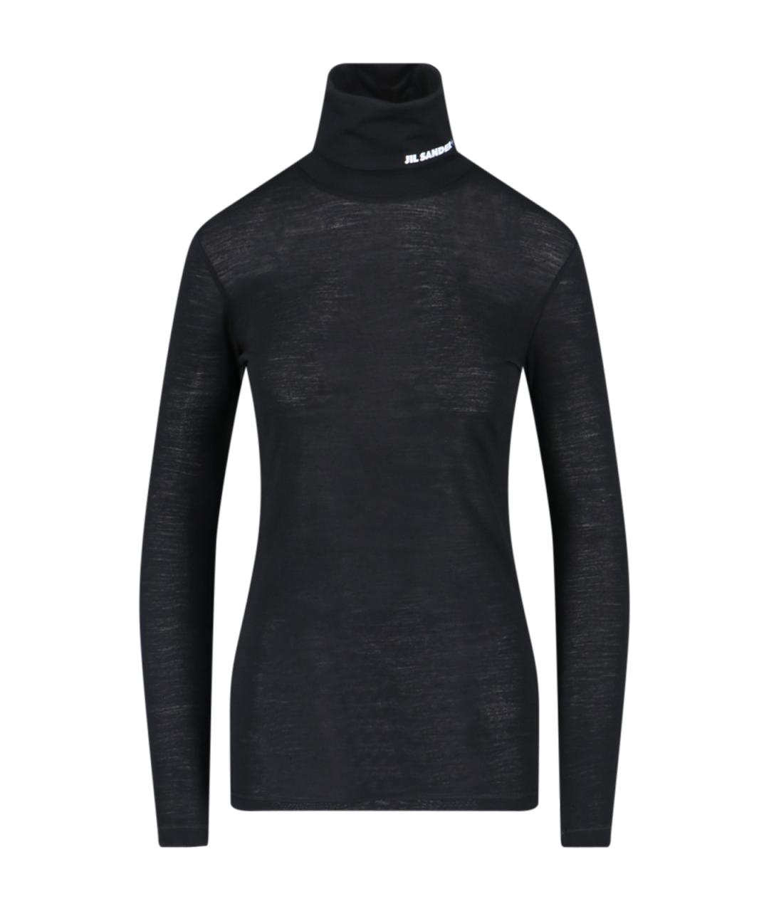 JIL SANDER Черная полиэстеровая водолазка, фото 1