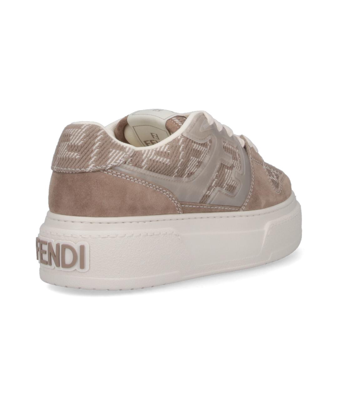 FENDI Бежевые кеды, фото 4