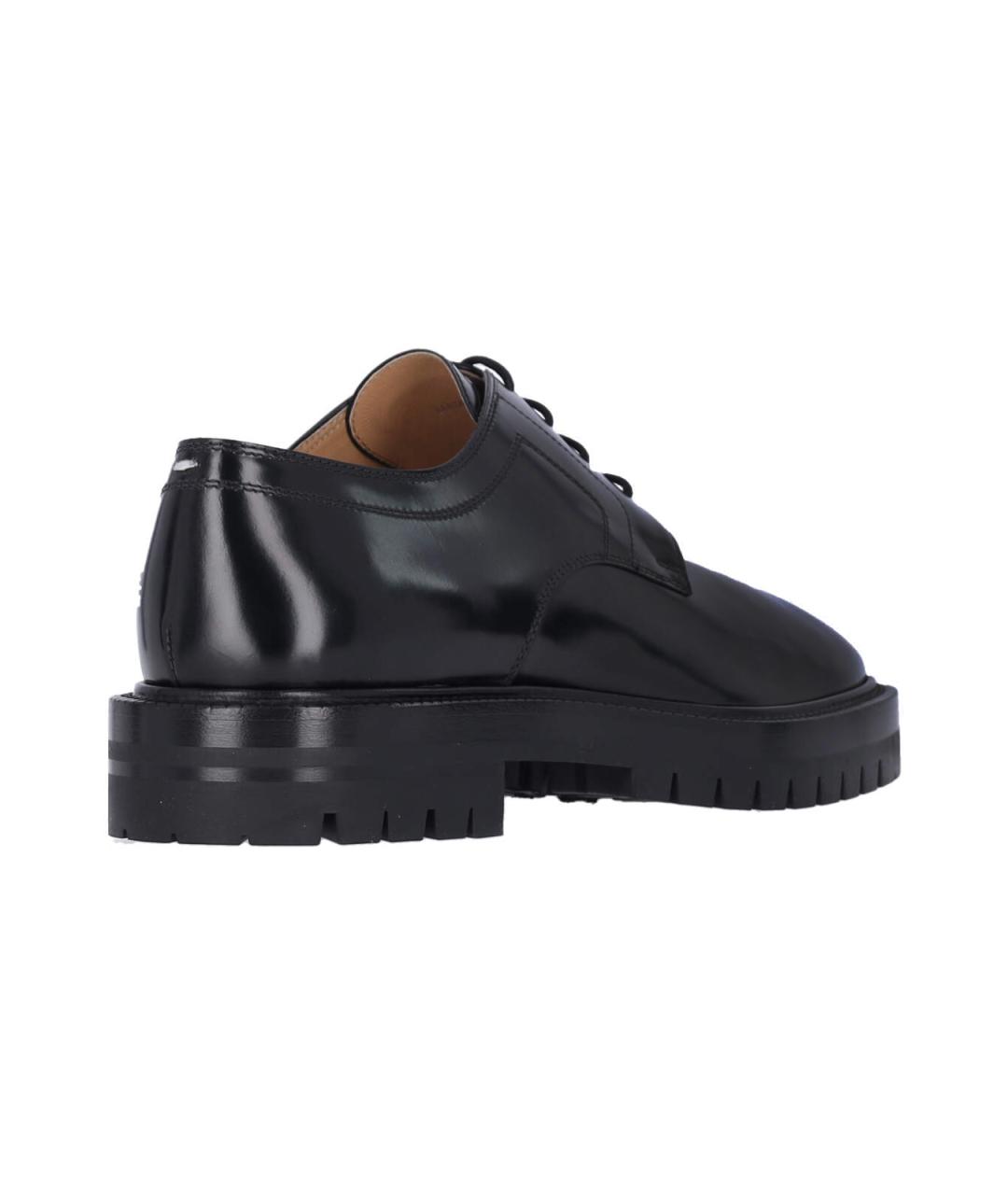 MAISON MARGIELA Черные низкие ботинки из лакированной кожи, фото 4