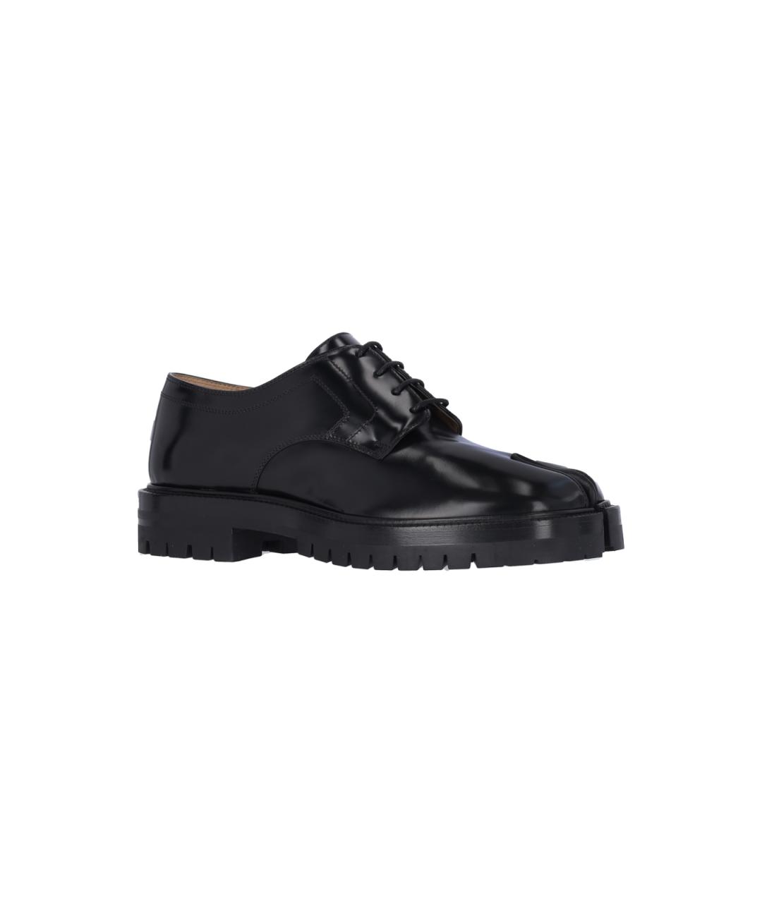 MAISON MARGIELA Черные низкие ботинки из лакированной кожи, фото 2