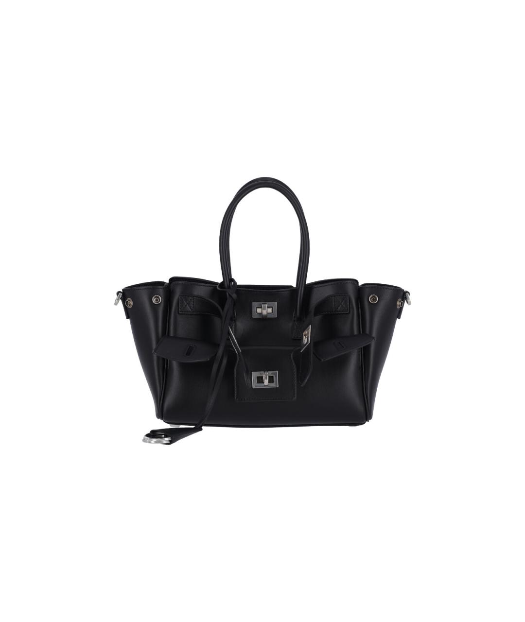 BALENCIAGA Черная кожаная сумка тоут, фото 1