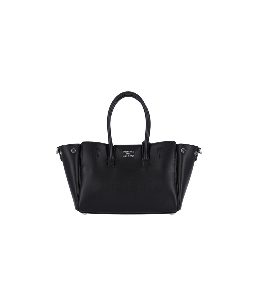 BALENCIAGA Черная кожаная сумка тоут, фото 3