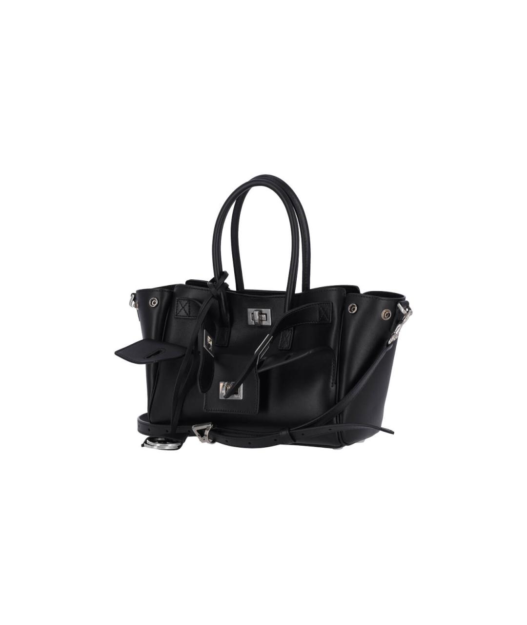 BALENCIAGA Черная кожаная сумка тоут, фото 2