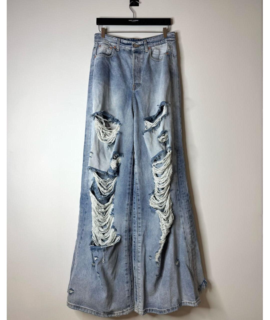 VETEMENTS Голубые хлопковые прямые джинсы, фото 2