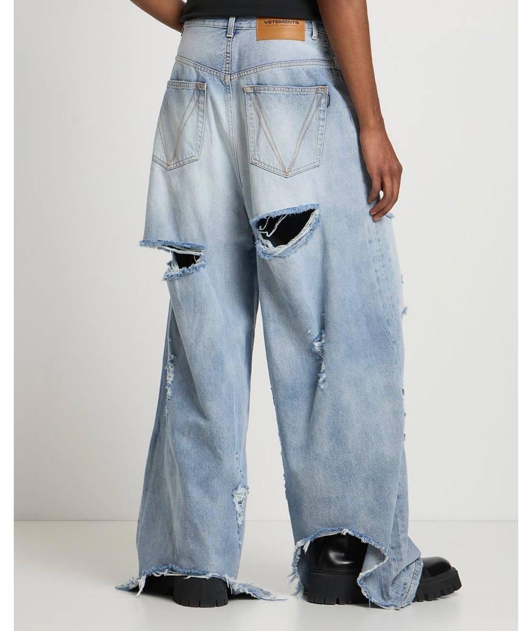 VETEMENTS Голубые хлопковые прямые джинсы, фото 6