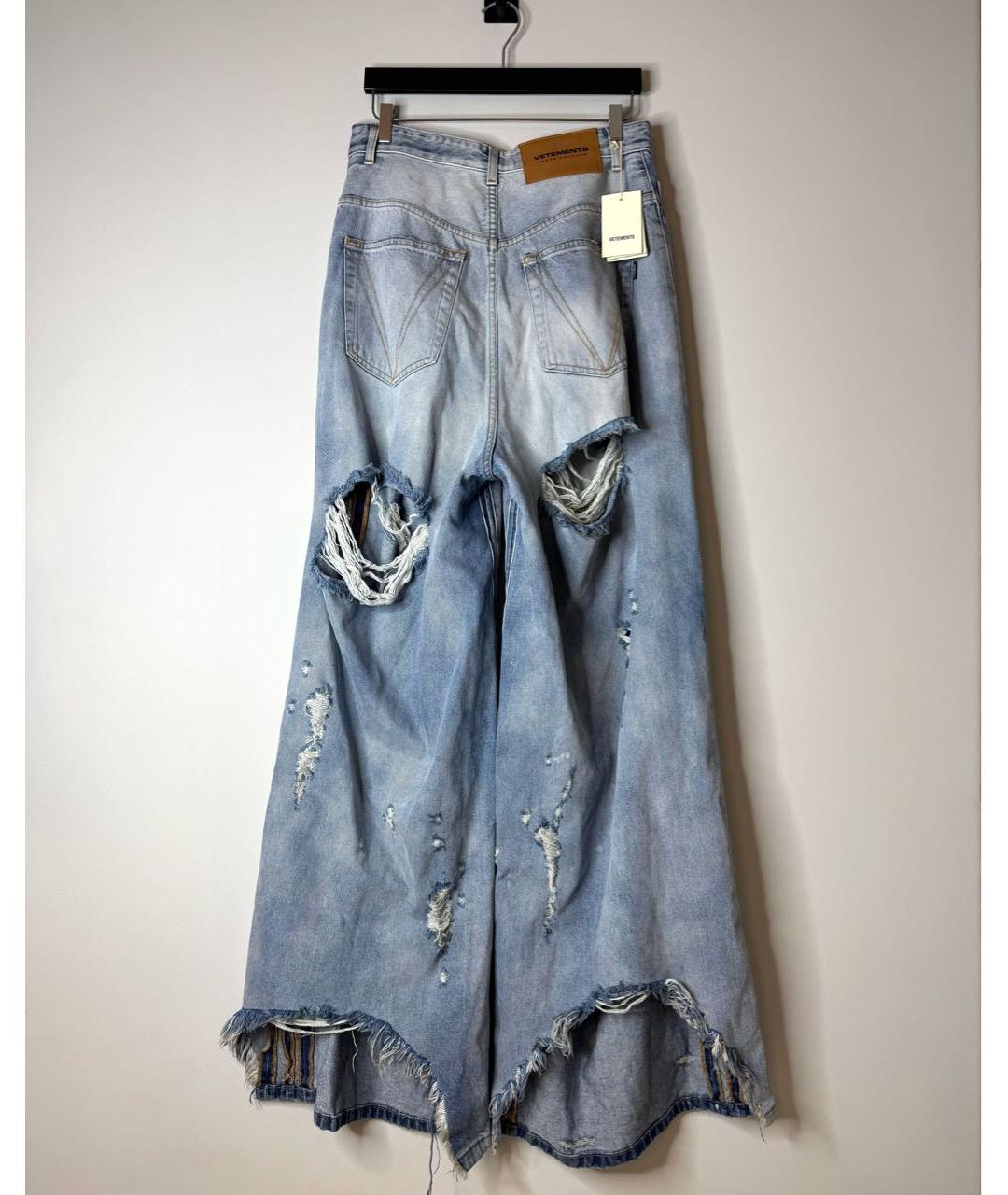 VETEMENTS Голубые хлопковые прямые джинсы, фото 3