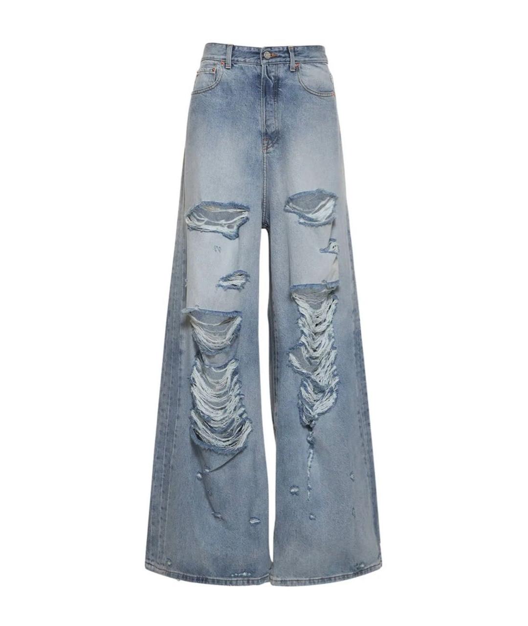 VETEMENTS Голубые хлопковые прямые джинсы, фото 5