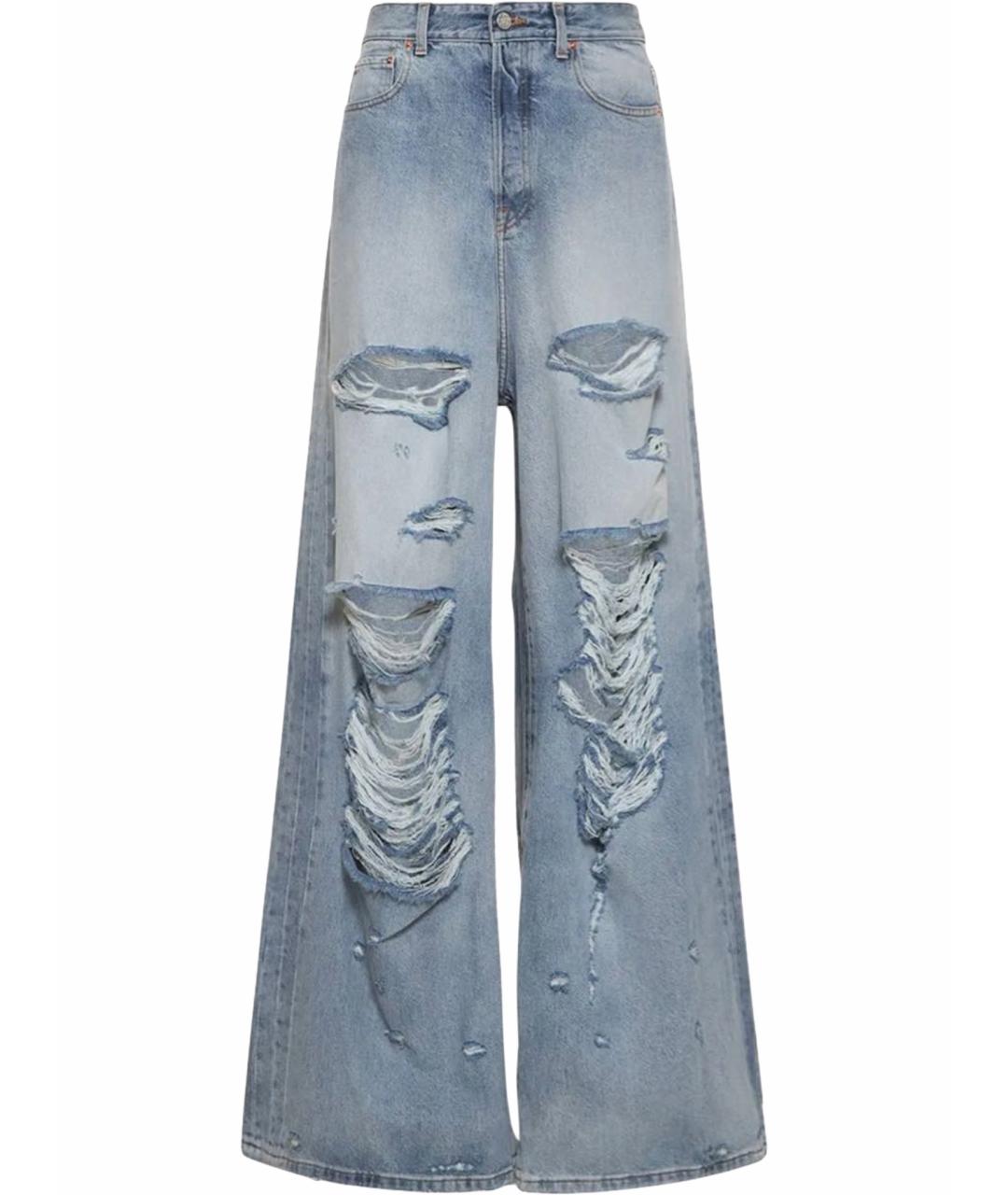 VETEMENTS Голубые хлопковые прямые джинсы, фото 1