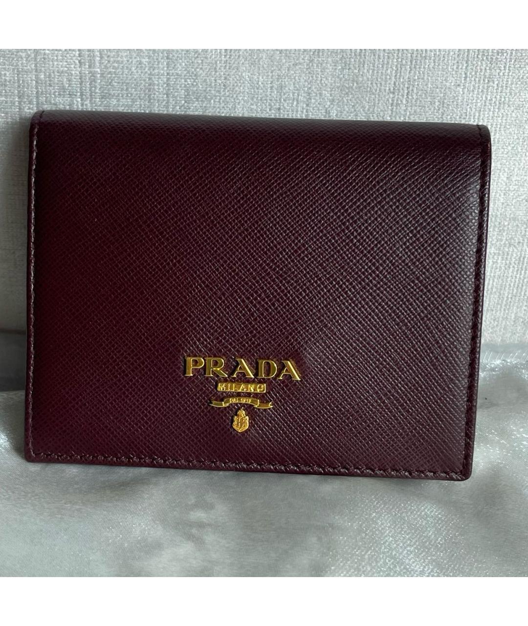 PRADA Бордовый кожаный кошелек, фото 8
