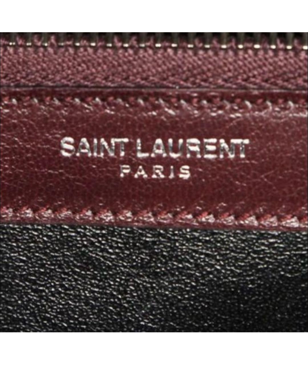 SAINT LAURENT Бордовая кожаная сумка через плечо, фото 4