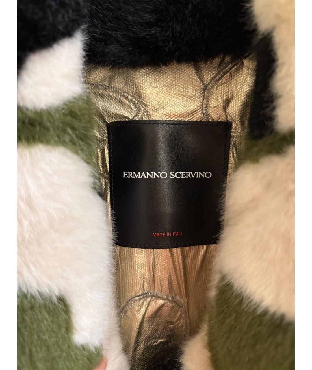 ERMANNO SCERVINO Хаки меховая шуба, фото 2