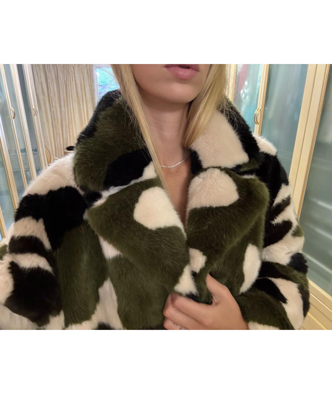 ERMANNO SCERVINO Хаки меховая шуба, фото 5