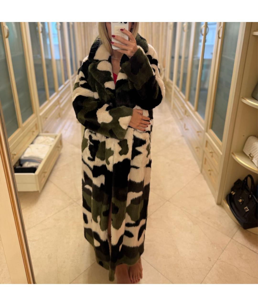 ERMANNO SCERVINO Хаки меховая шуба, фото 3